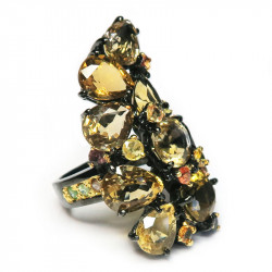 Кольцо с цитрином и цветным сапфиром 1356-er Кольцо с цитрином и цветным сапфиром 1356-er