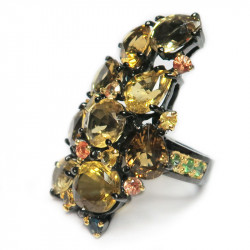 Кольцо с цитрином и цветным сапфиром 1356-er Кольцо с цитрином и цветным сапфиром 1356-er