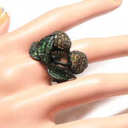 Кольцо с цитрином и хромдиопсидом 1601-er