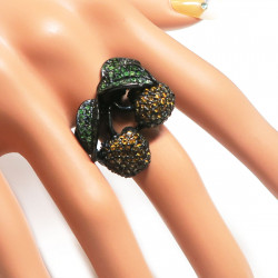 Кольцо с цитрином и хромдиопсидом 1601-er