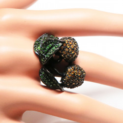 Кольцо с цитрином и хромдиопсидом 1601-er