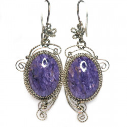 Серьги с чароитом 442-ns