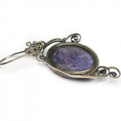 Серьги с чароитом 442-ns