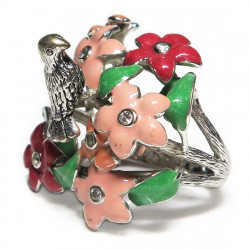Кольцо Птичка с эмалью 1961-er