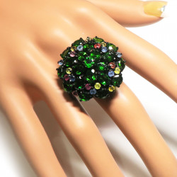 Кольцо с хромдиопсидом и сапфирами 1962-er