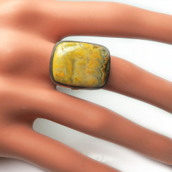 Кольцо с желтой яшмой 240-yhr