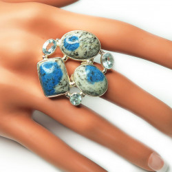 Кольцо с яшмой и голубым топазом 263-yhr