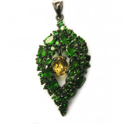 Кулон с хромдиопсидом и цитрином 830-ek