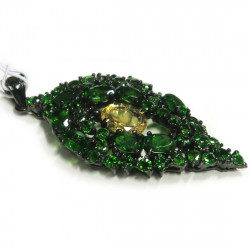 Кулон с хромдиопсидом и цитрином 830-ek