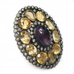 Кольцо с аметистом и цитрином 953-er