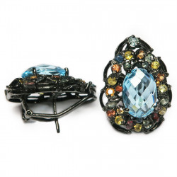 Комплект с голубым топазом и сапфиром 1035-ekm