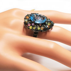 Комплект с голубым топазом и сапфиром 1035-ekm