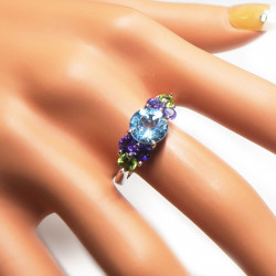 Комплект с голубым топазом 1109-ekm