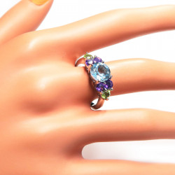 Комплект с голубым топазом 1109-ekm