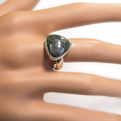 Кольцо с черным авантюрином 1169-nr