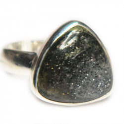 Кольцо с черным авантюрином 1169-nr