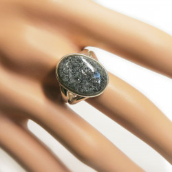 Кольцо с черным авантюрином 1170-nr