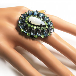 Комплект с улекситом, голубым топазом, хризолитом 1189-ekm