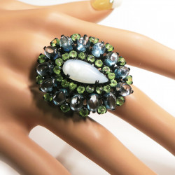 Комплект с улекситом, голубым топазом, хризолитом 1189-ekm