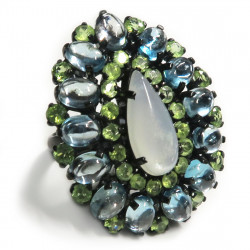 Комплект с улекситом, голубым топазом, хризолитом 1189-ekm