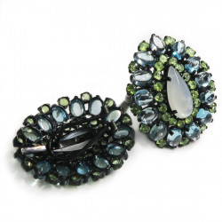 Комплект с улекситом, голубым топазом, хризолитом 1189-ekm