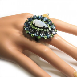 Комплект с улекситом, голубым топазом, хризолитом 1189-ekm