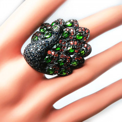Кольцо Павлин с хромдиопсидом 1240-er