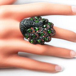 Кольцо Павлин с хромдиопсидом 1240-er