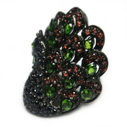 Кольцо Павлин с хромдиопсидом 1240-er