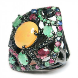 Кольцо с опалом и самоцветами 1246-er Кольцо с опалом и самоцветами 1246-er