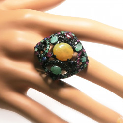 Кольцо с опалом и самоцветами 1246-er Кольцо с опалом и самоцветами 1246-er