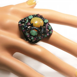 Кольцо с опалом и самоцветами 1246-er Кольцо с опалом и самоцветами 1246-er