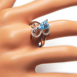 Комплект с голубым топазом 1284-ekm