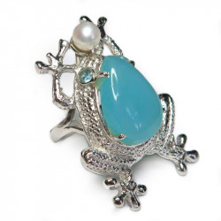 Кольцо с халцедоном Лягушка1342-er Кольцо с халцедоном Лягушка1342-er