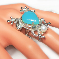 Кольцо с халцедоном Лягушка1342-er Кольцо с халцедоном Лягушка1342-er