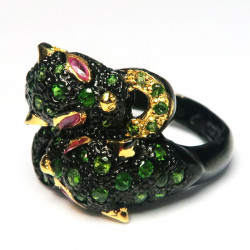 Кольцо с хромдиопсидом 1435-er