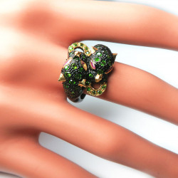 Кольцо с хромдиопсидом 1435-er