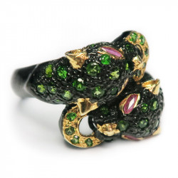 Кольцо с хромдиопсидом 1435-er