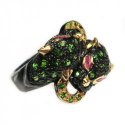 Кольцо с хромдиопсидом 1435-er