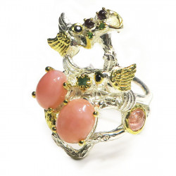 Кольцо с розовым опалом 1531-er