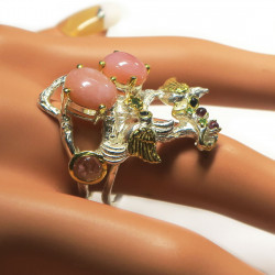 Кольцо с розовым опалом 1531-er