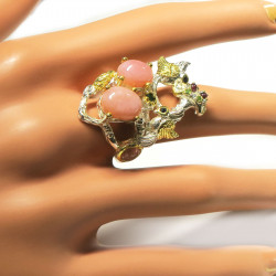 Кольцо с розовым опалом 1531-er