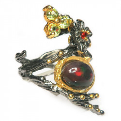 Кольцо с черным опалом 1559-er