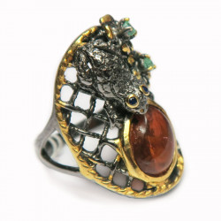 Кольцо с турмалином 041-tur