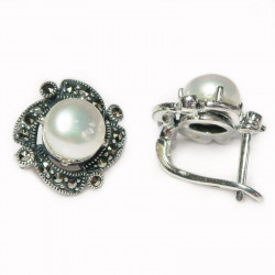 Комплект с жемчугом и марказитом 046-gk