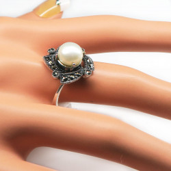 Комплект с жемчугом и марказитом 046-gk