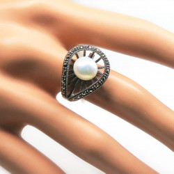 Комплект с жемчугом и марказитом 047-gk