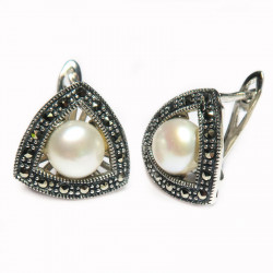 Комплект с жемчугом и марказитом 048-gk