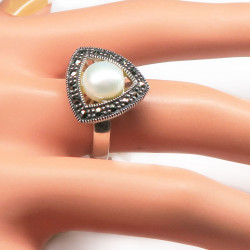 Комплект с жемчугом и марказитом 048-gk