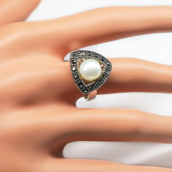 Комплект с жемчугом и марказитом 048-gk